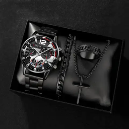 Montre plus ensemble de croix bague et bracelet 