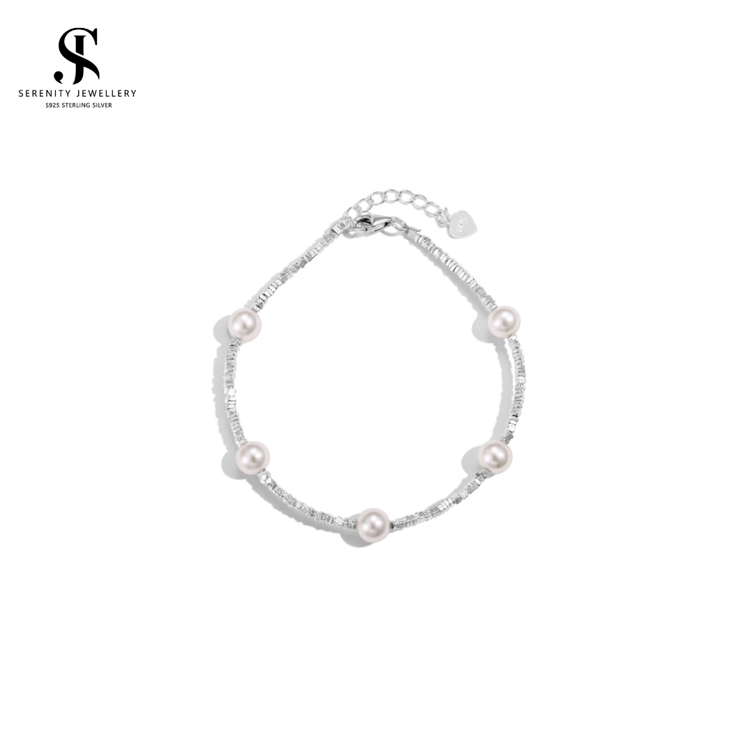 S925 Silver Shimmery Pearls Bracelet_0