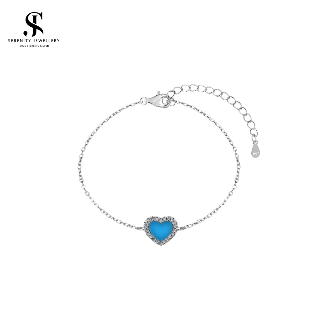 S925 Silver Turquoise Blue Zicronia Bracelet  _0