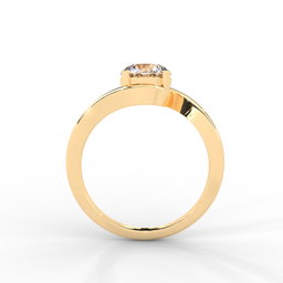 Moissanite Swirl Bypass Solitaire Ring - 1 CARAT 14K White Gold Plated