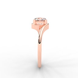 Moissanite Swirl Bypass Solitaire Ring - 1 CARAT 14K White Gold Plated