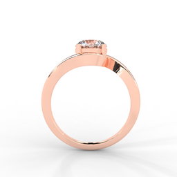 Moissanite Swirl Bypass Solitaire Ring - 1 CARAT 14K White Gold Plated