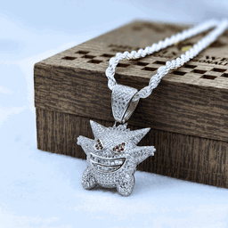 Cubic Gengar’s Phantom Silver Pendant For Men