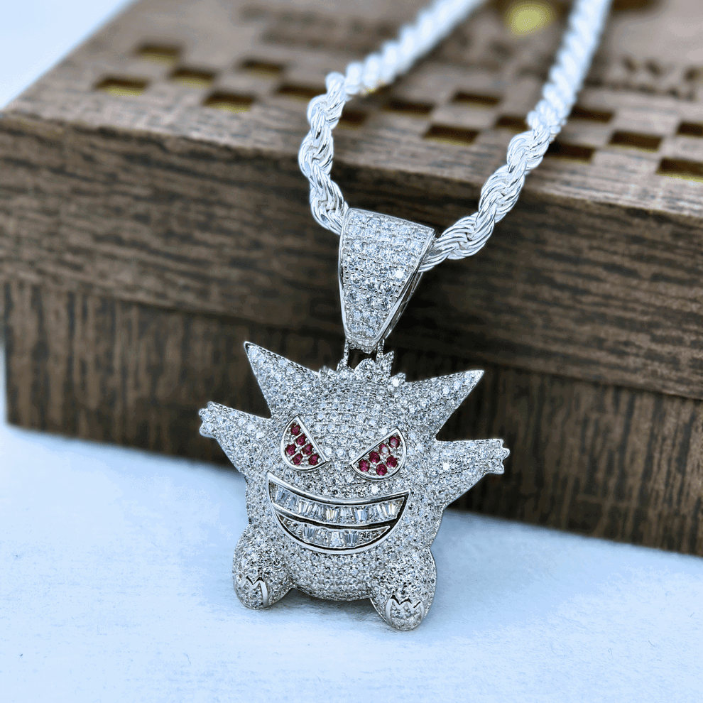 Cubic Gengar’s Phantom Silver Pendant For Men