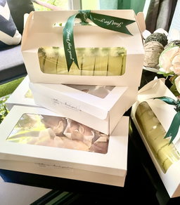 Pandan coconut swiss roll