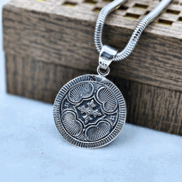 Silver Tiger & Temple Pendant For Men