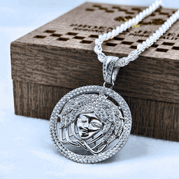 Cubic Medusa’s Mommy Silver Pendant For Men