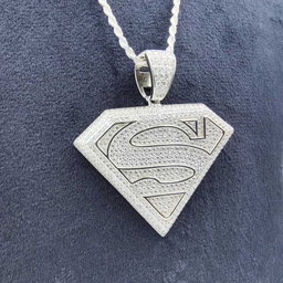 Silver radiant hero crest pendant for men