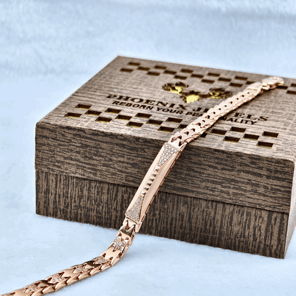 Rose Gold Allure Silver Bracelet For Men_1