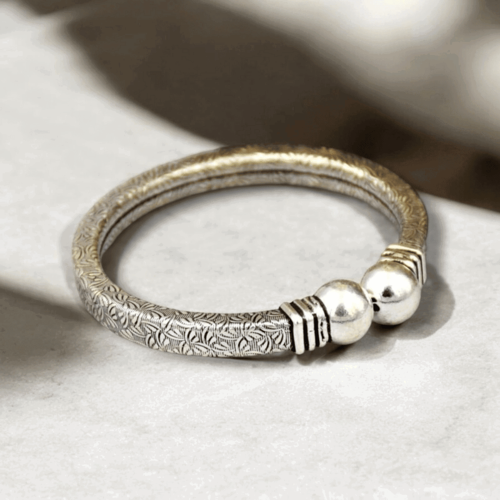 Silver Steel edge kada for men