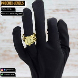 Silver golden bracelet ring for women