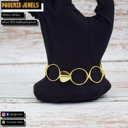 Silver golden bracelet ring for women