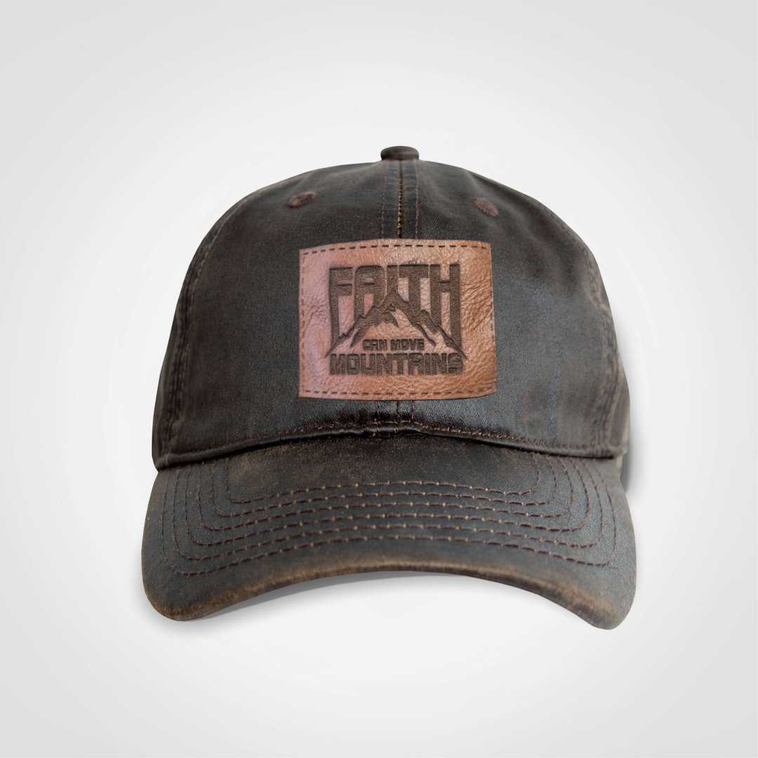 Oilskin Cap | Chocolate | Faith Can Move Mountains