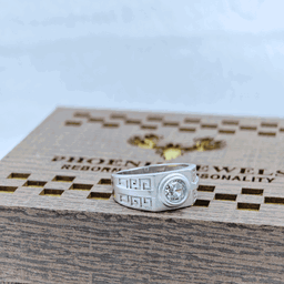 Neo Luxe Stone Silver Ring For Men