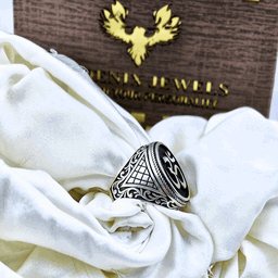 Mystic OM Aura Silver Ring For Men