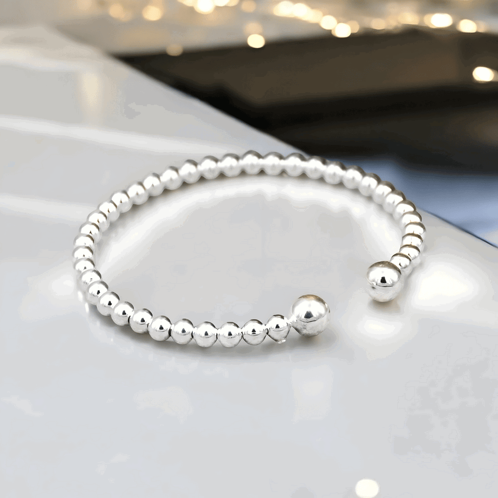 Silver ball bracelets for women_0