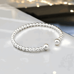 Silver ball bracelets for women