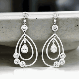 Silver Hestia's hearth drops earrings for women