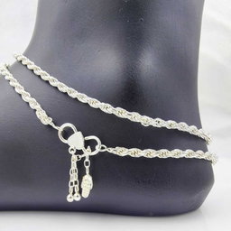 Hera's elegance silver anklets for women
