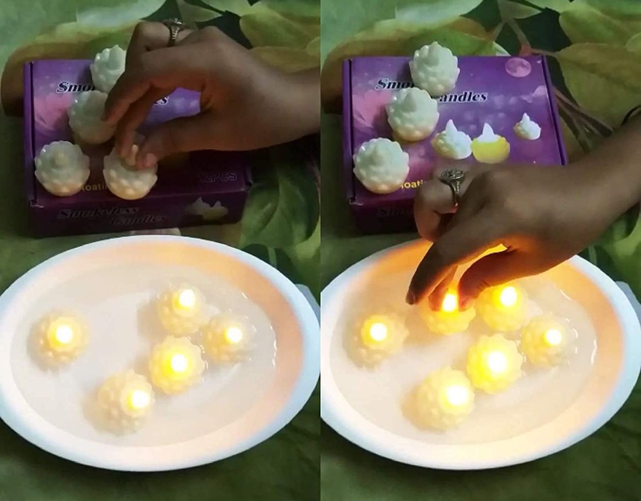 Lotus 🪷 Design smokeless water sensor diya (single unit)_0