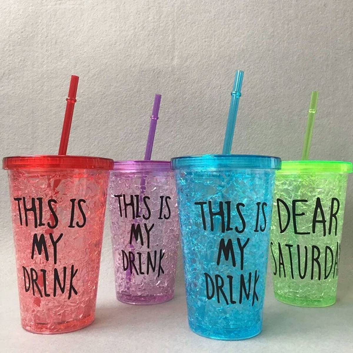 Gel sipper with Straw Big Size with Box Multicolour _0