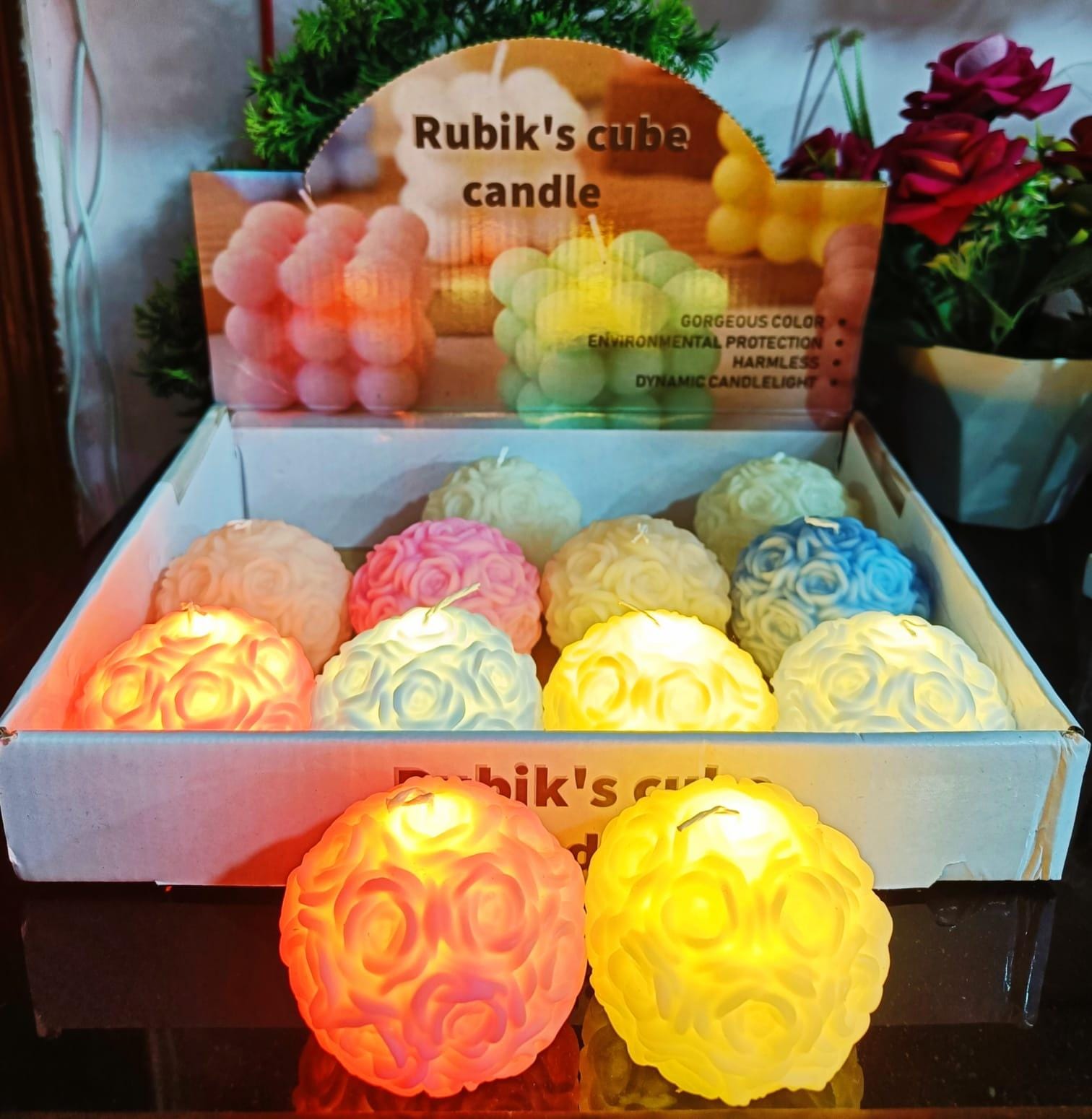 12 Piece Box Flower Design Realistic LED Candle_0