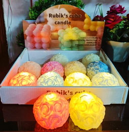 12 Piece Box Flower Design Realistic LED Candle