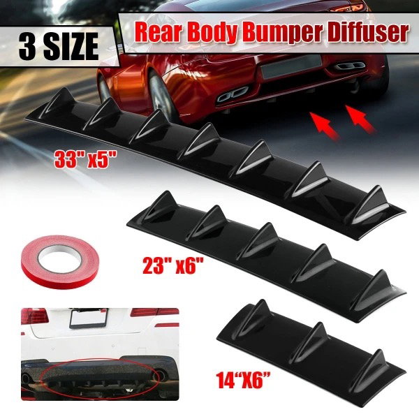 Universal Car Rear Bumper Diffuser Splitter Shark 5 7 Fin Kit Rear Bumper Lip Spoiler