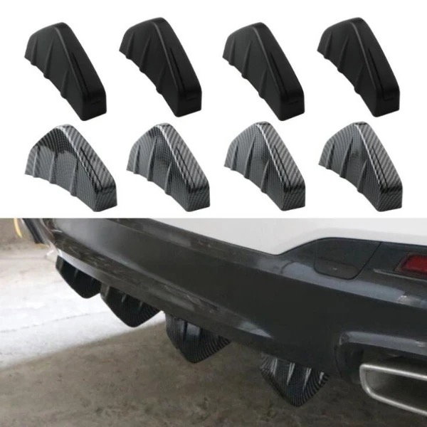 4pcs Universal Car Rear Bumper Diffuser fins ABS Rear Bumper