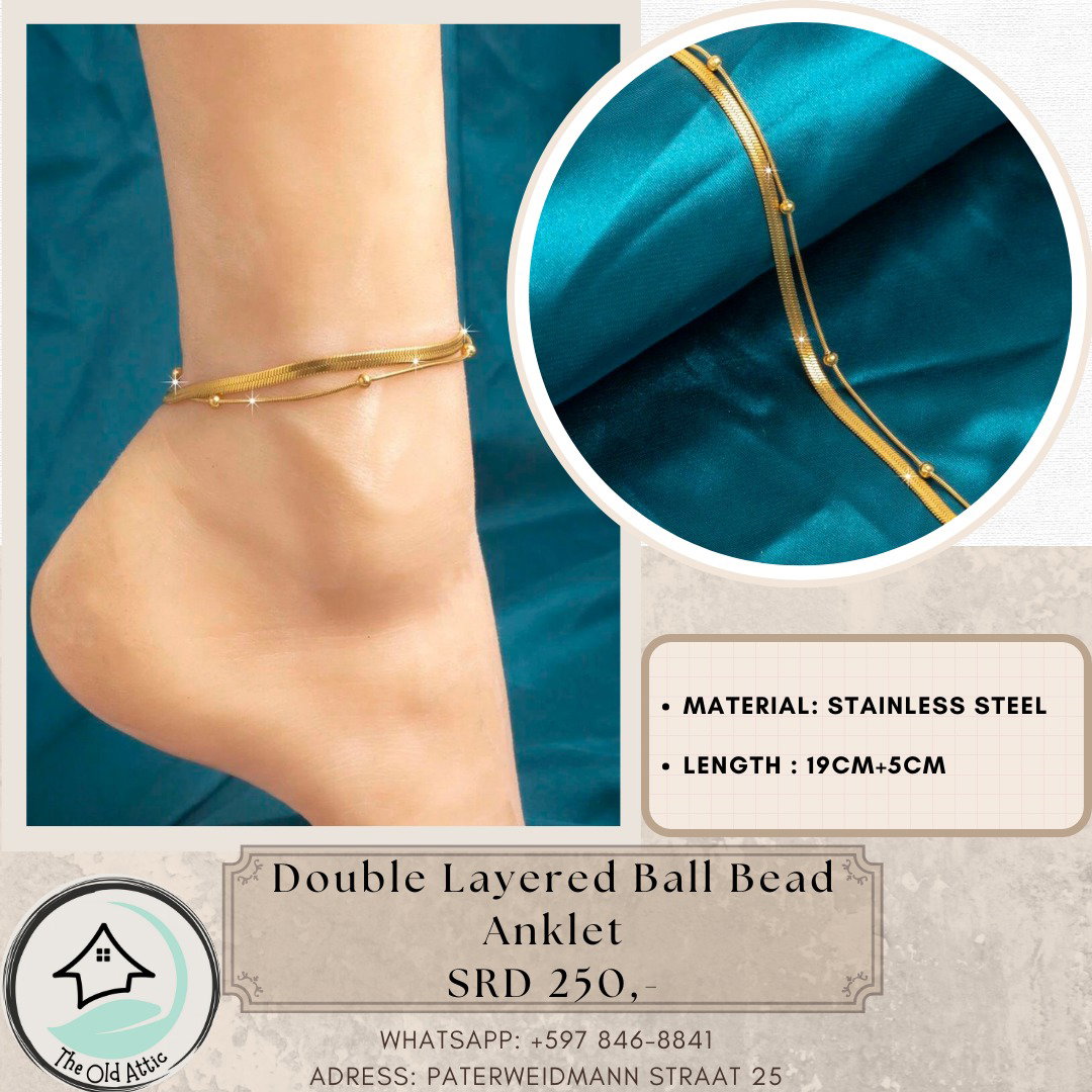 Double Layered Ball Bead Anklet 