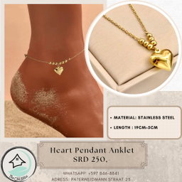 Heart Pendant Anklet 