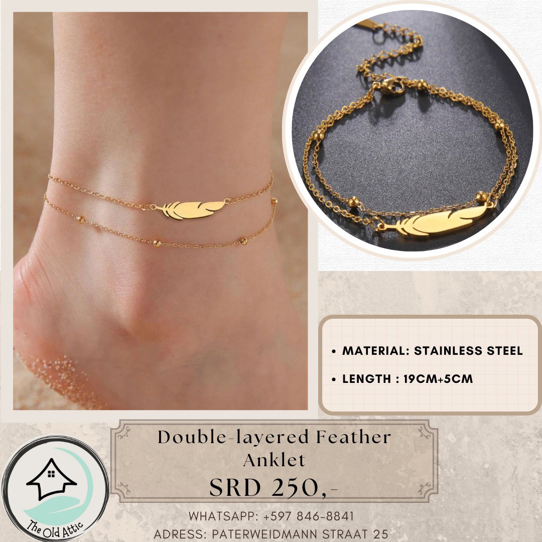 Double Layered Feather Anklet 