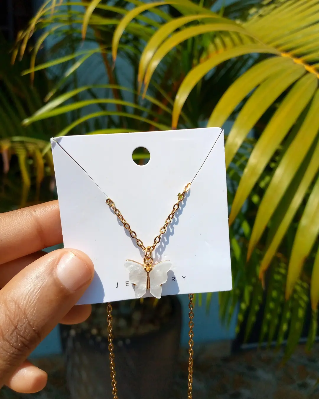 Nova butterfly necklace in white (handmade)