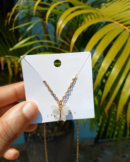 Nova butterfly necklace in white (handmade)