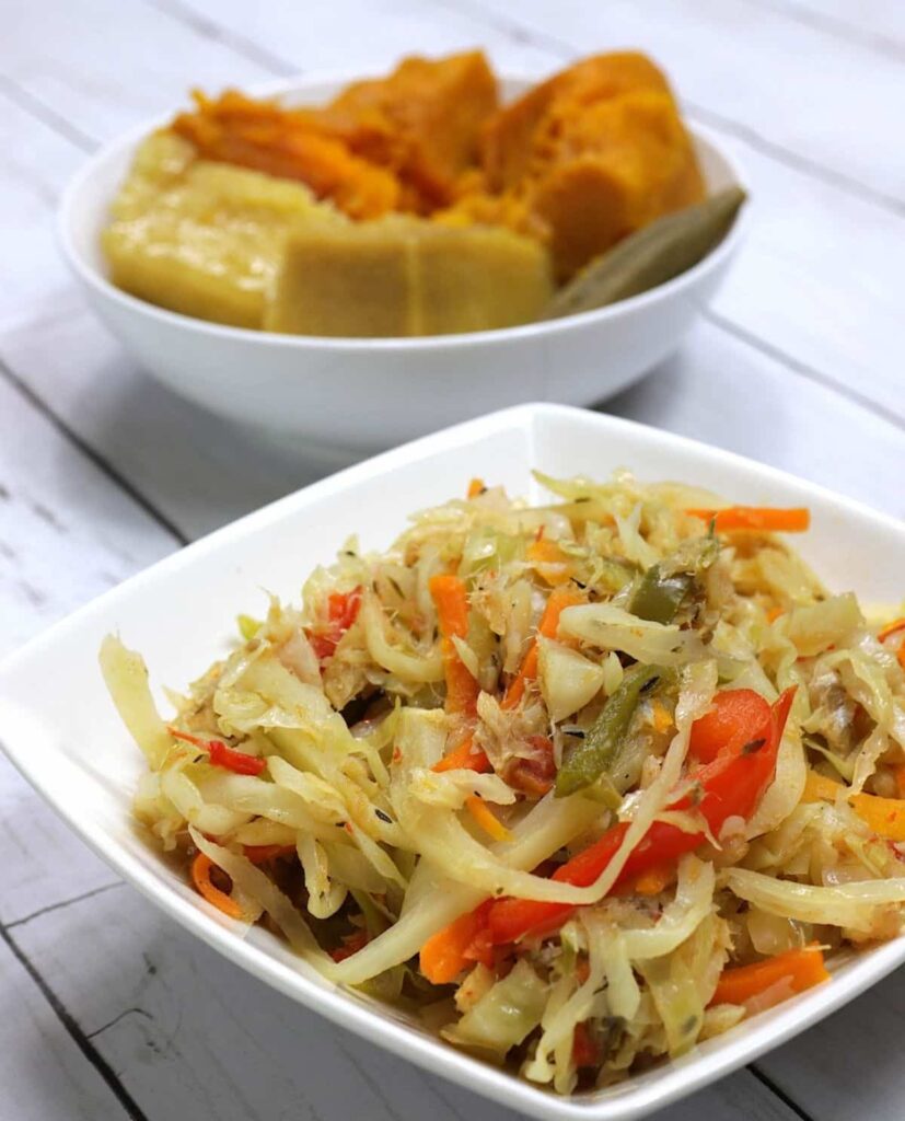Steamed Vegetables with Saltfish