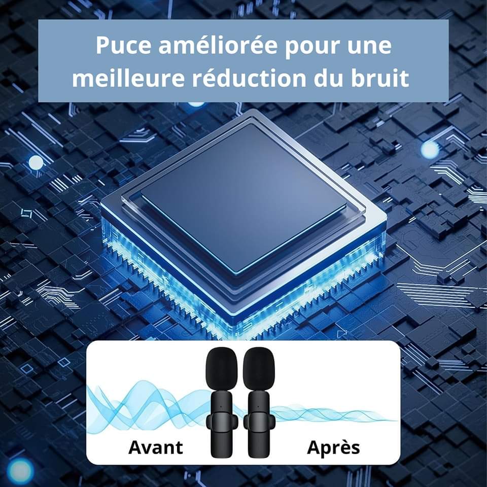 🎤 Microphone Sans Fil Lavalier 3-en-1  – Corps Compact, Son Clair _4