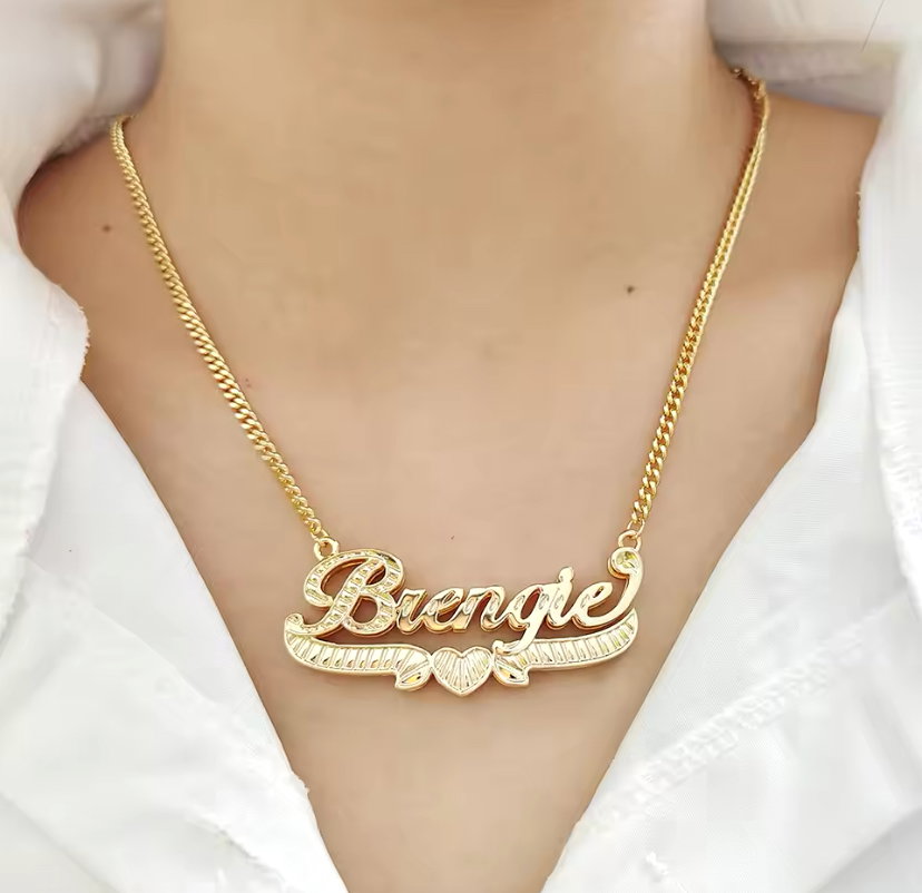 Custom Double Electroplated Name Necklace_0