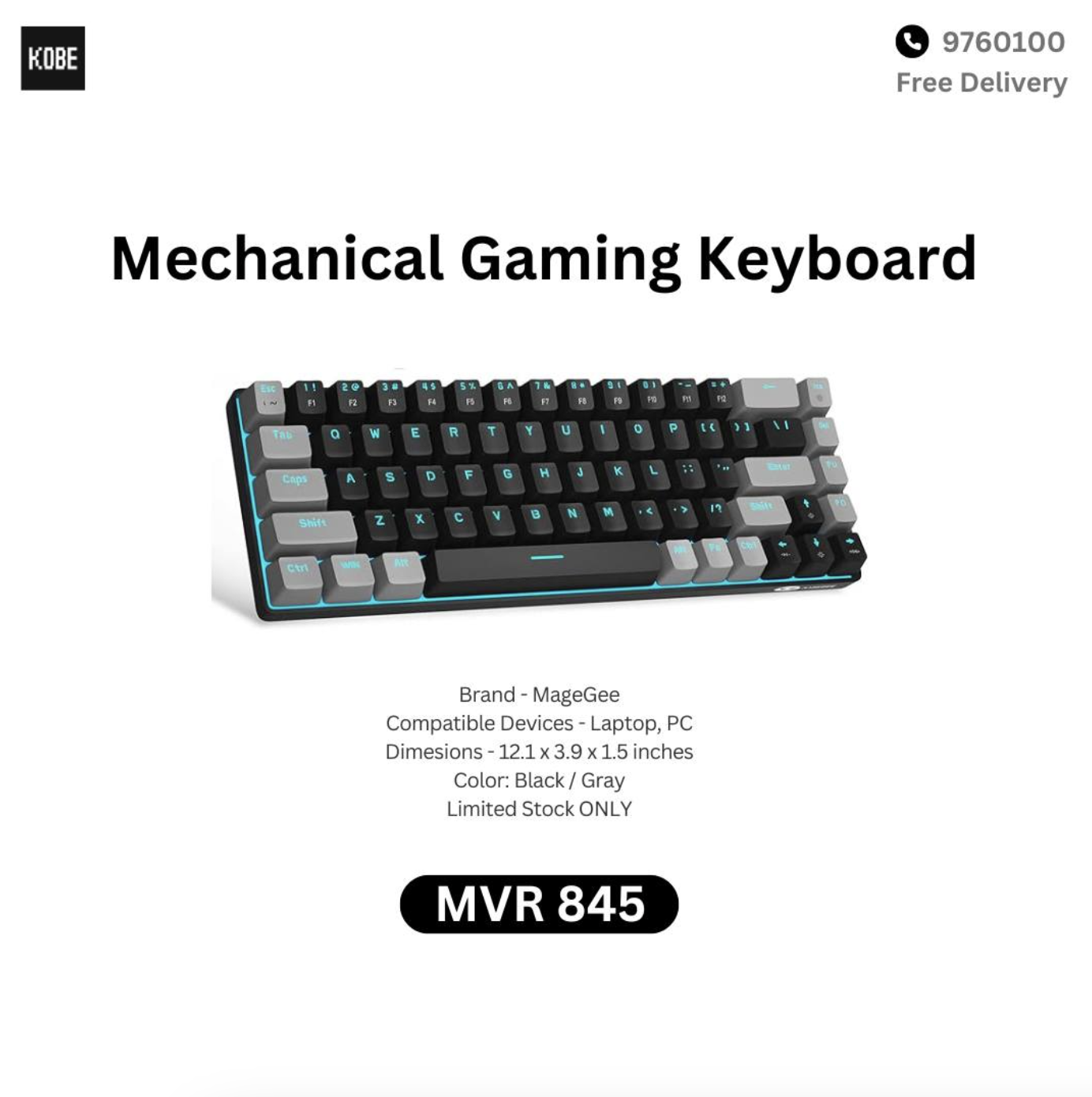 MageGee Portable 60% Mechanical Gaming Keyboard_0