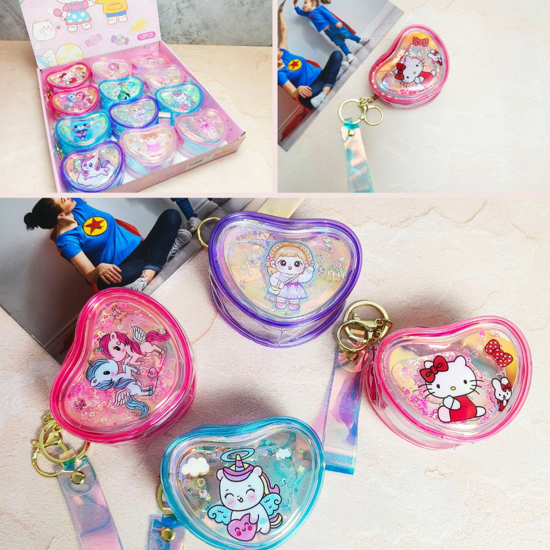 Heart Shape Holographic Gel Coin Pouch
