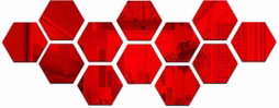 Red Colour Hexagon Mirror 🪞 Stickers For Decoration-(12cm*11cm)- (10 Piece Set)