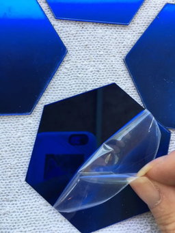 Blue Colour Hexagon Mirror 🪞 Stickers For Decoration-(12cm*11cm)- (10 Piece Set)