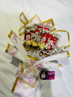 Chocolate Bouquet with 12 KitKat and 10 Ferraro added with Filling flowers