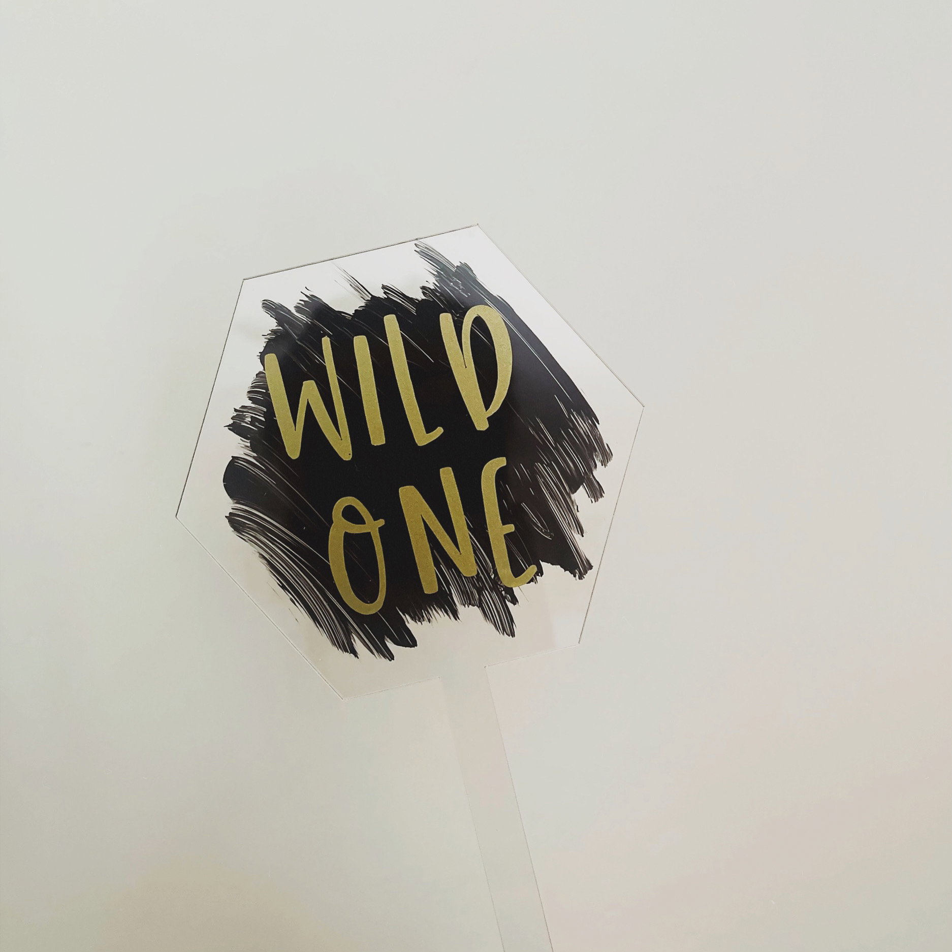 Clear Cake Topper With Painted Brush Stroke _1