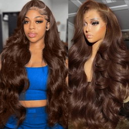 Wigs Human Hair Brown