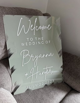 Painted Acrylic Wedding Welcome Sign