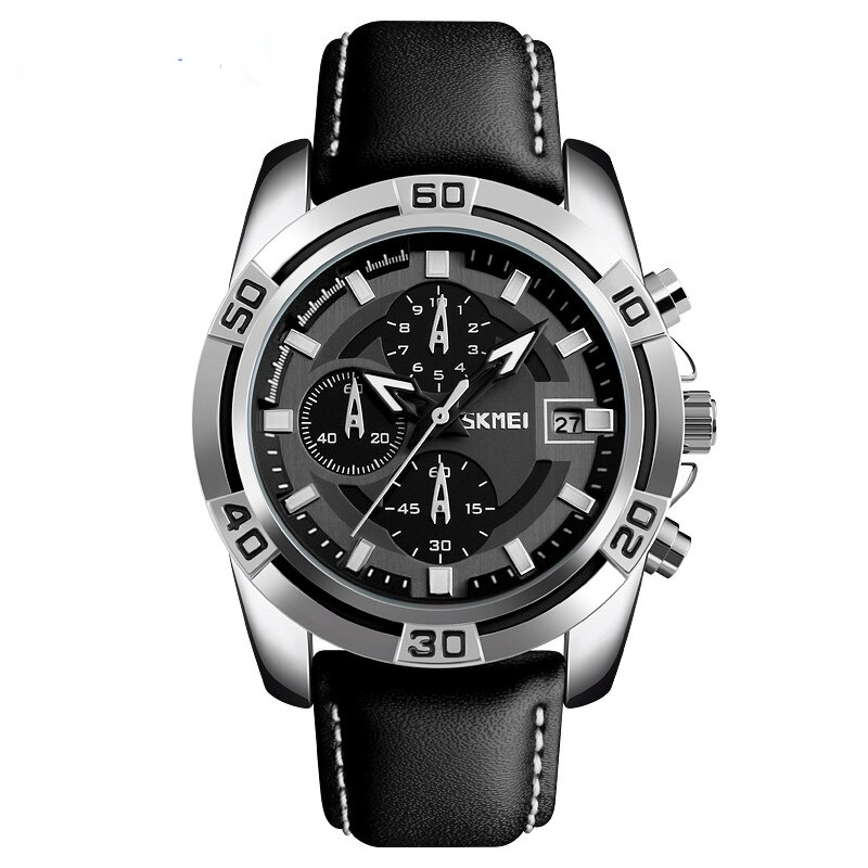 Skmei 9156 Men Leather Quartz Wristwatches_1