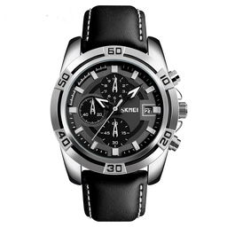 Skmei 9156 Men Leather Quartz Wristwatches