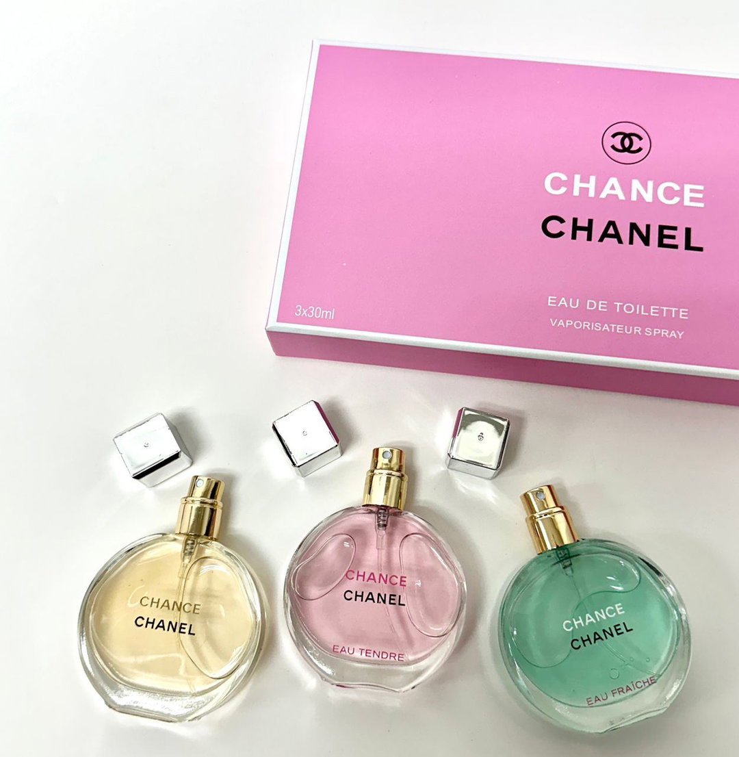 Chanel Chance Edt Perfume Gift Set 3x30ml 