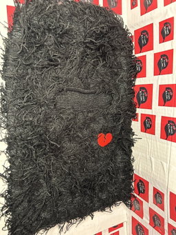 Distress black with red heart