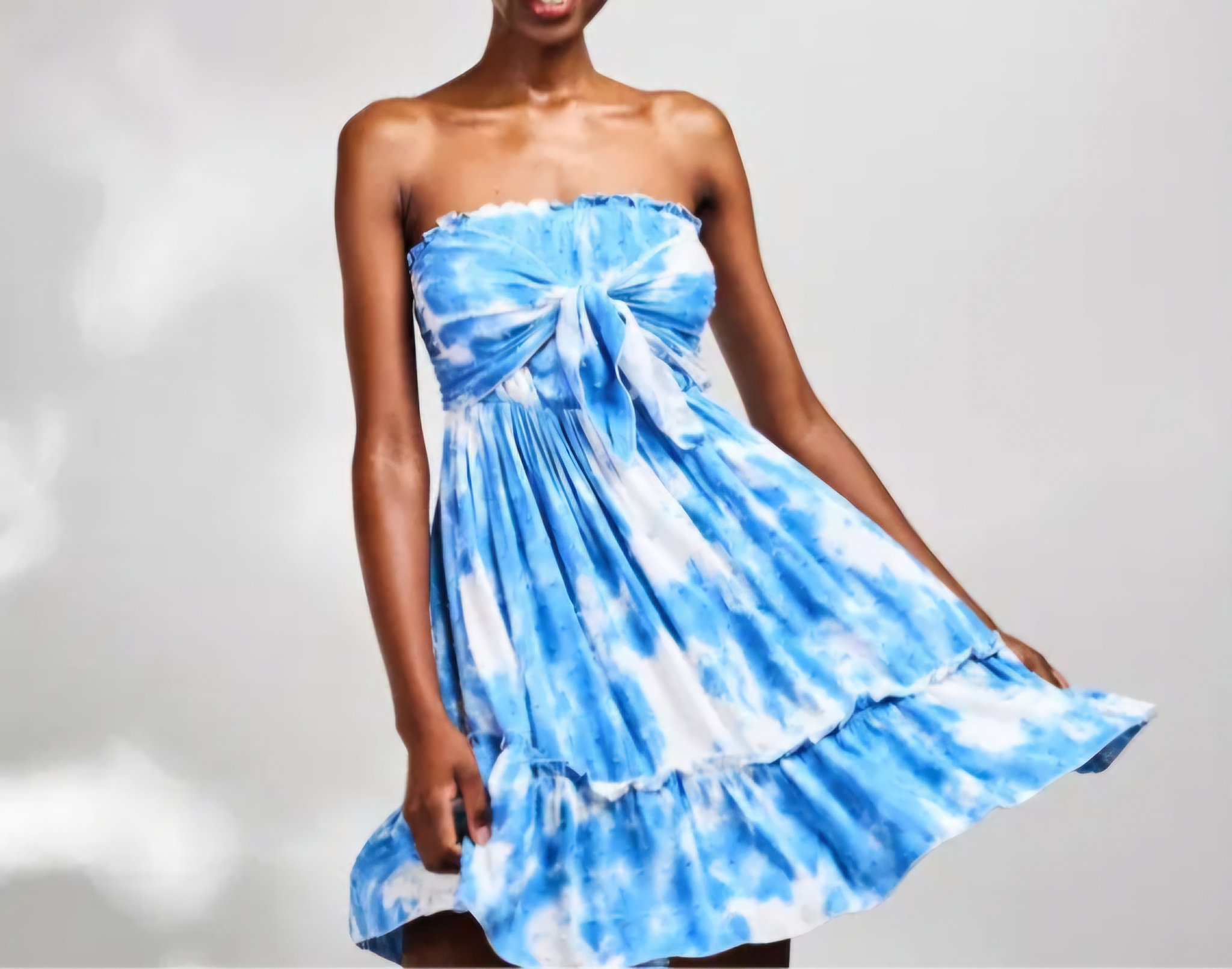 Blue skye tie dye dress_0